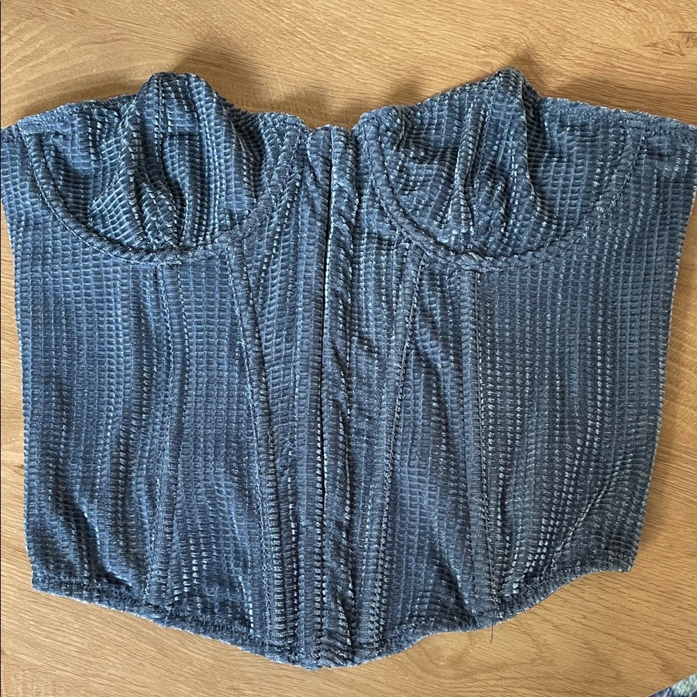 Urban Outfitters Out From Under Blue Velvet Corset